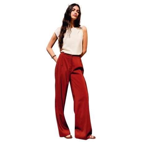 Pantalon chino orange à coupe bootcut pourvu d'une fermeture dissimulée - Image 6