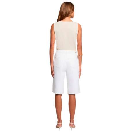 Top beige clair sans manche à coupe droite pourvu d'un col bénitier - Image 3
