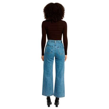Pull marron à coupe ajustée pourvu d'un col roulé et de manches longues - Image 3
