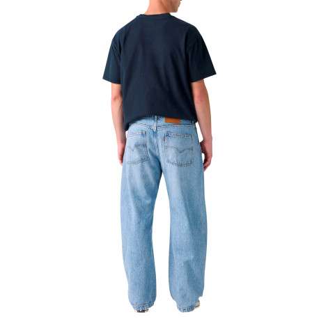 Jean Baggy Barrel en coton stone pourvu d'une coupe large et de 5 poches - Image 4