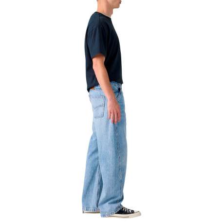Jean Baggy Barrel en coton stone pourvu d'une coupe large et de 5 poches - Image 5