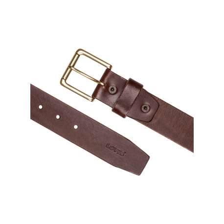 Ceinture marron en cuir véritable pourvue d'une boucle rectangulaire - Image 2
