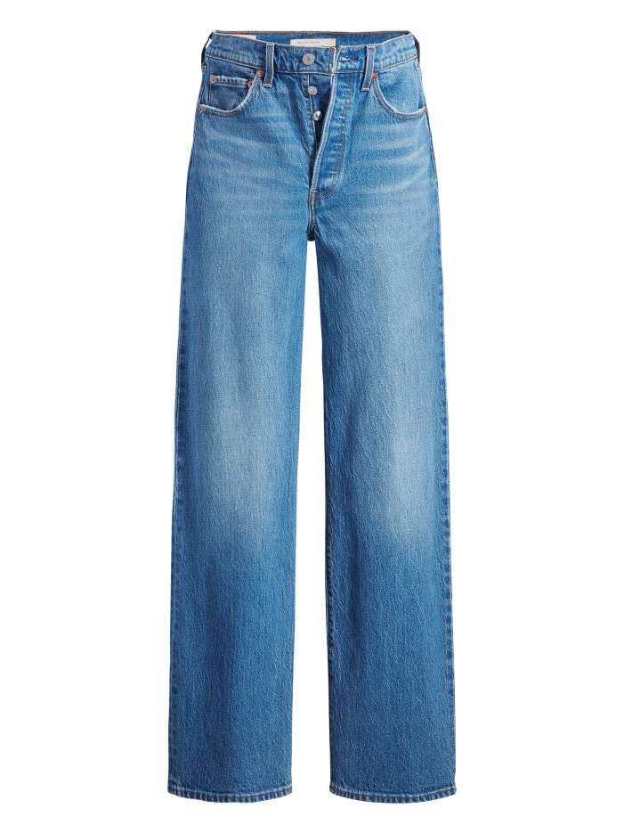 Jean Ribcage en coton bleu...