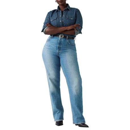 Jean Ribcage en coton bleu légèrement délavé pourvu d'une coupe wide leg - Image 6