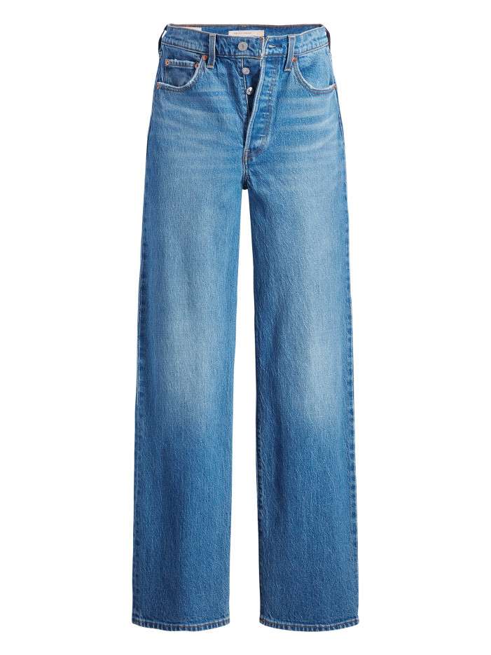 Jean Ribcage en coton bleu...