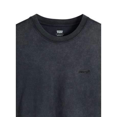 T-shirt en coton anthracite à coupe droite pourvu d'un col rond - Image 2