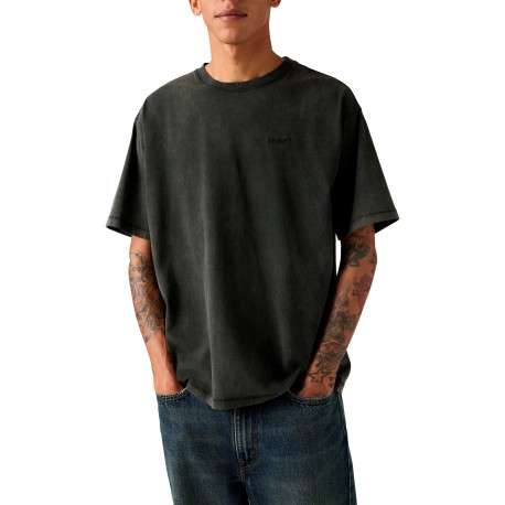 T-shirt en coton anthracite à coupe droite pourvu d'un col rond - Image 3