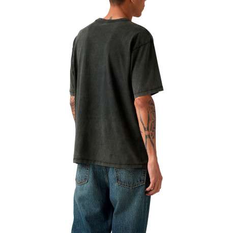 T-shirt en coton anthracite à coupe droite pourvu d'un col rond - Image 4