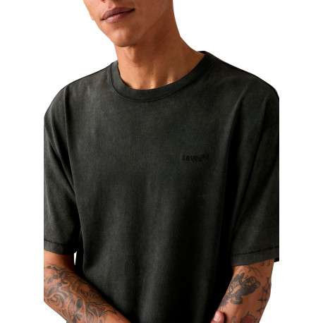 T-shirt en coton anthracite à coupe droite pourvu d'un col rond - Image 5