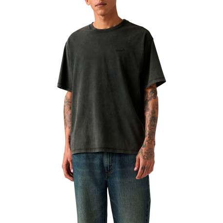T-shirt en coton anthracite à coupe droite pourvu d'un col rond - Image 6