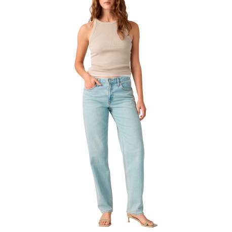 Jean Loose Tapered en coton stone à coupe droite pourvu de 5 poches - Image 6