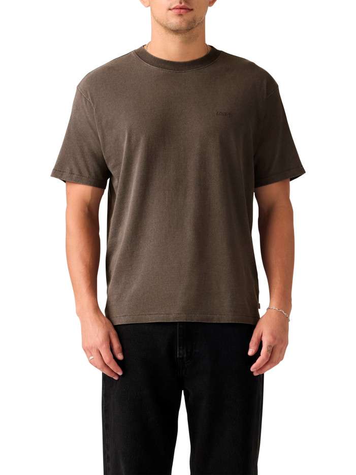 T-shirt en coton marron à...