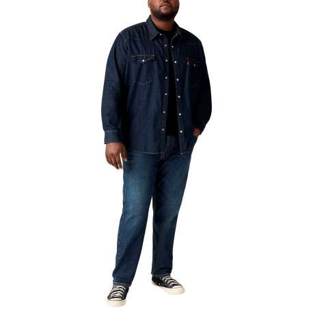 Jean 502® Tapered indigo en coton mélangé à coupe droite pourvu de 5 poches - Image 4