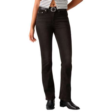 Jean 725 High Rise en coton mélangé noir pourvu d'une coupe bootcut