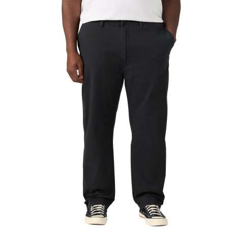 Pantalon chino en coton noir pourvu d'une fermeture zippée avec bouton - Image 2