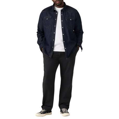 Pantalon chino en coton noir pourvu d'une fermeture zippée avec bouton - Image 5