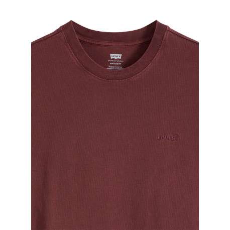 T-shirt en coton bordeaux à coupe droite pourvu d'un col rond - Image 2