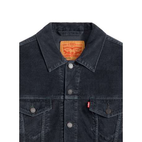 Blouson en coton anthracite à coupe ajustée pourvu d'un col à revers - Image 2