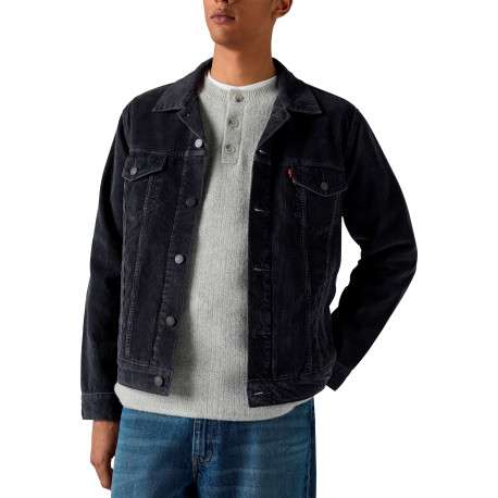 Blouson en coton anthracite à coupe ajustée pourvu d'un col à revers - Image 3