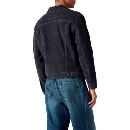 Blouson en coton anthracite à coupe ajustée pourvu d'un col à revers - Image 4