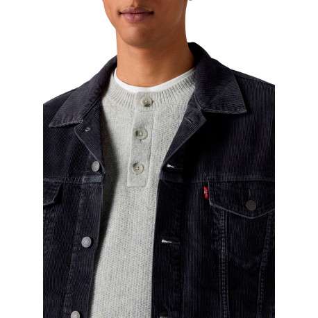 Blouson en coton anthracite à coupe ajustée pourvu d'un col à revers - Image 5