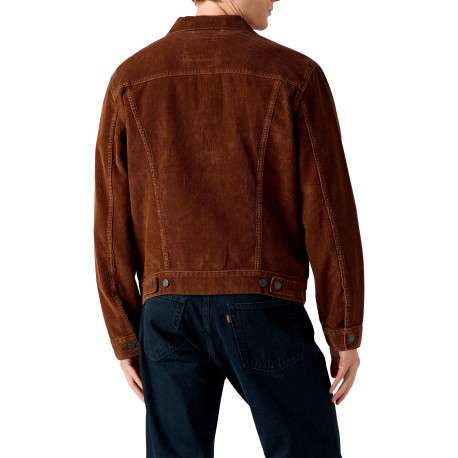 Blouson en coton brun à coupe ajustée pourvu d'un col à revers - Image 4