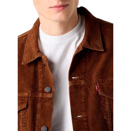 Blouson en coton brun à coupe ajustée pourvu d'un col à revers - Image 5