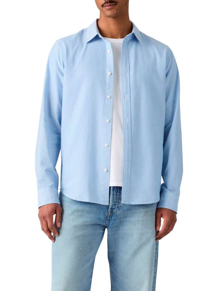 Chemise en coton ciel à...