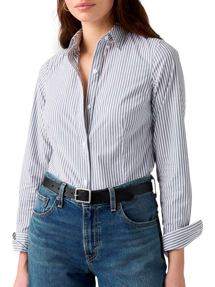 Chemise en coton blanche à...