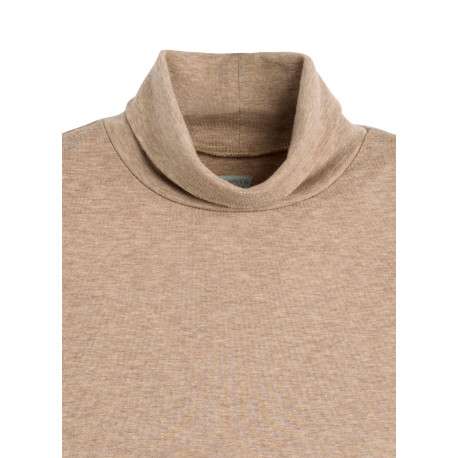 T-shirt taupe à coupe ajustée pourvu d'un col roulé et de manches longues - Image 2