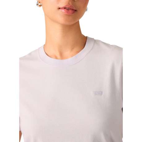 T-shirt en coton lavande à coupe droite pourvu d'un col rond côtelé - Image 5