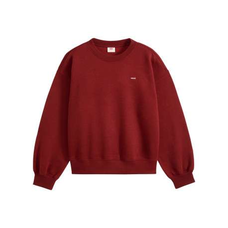 Sweat bordeaux à coupe ajustée pourvu d'un large col rond côtelé