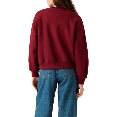 Sweat bordeaux à coupe ajustée pourvu d'un large col rond côtelé - Image 4