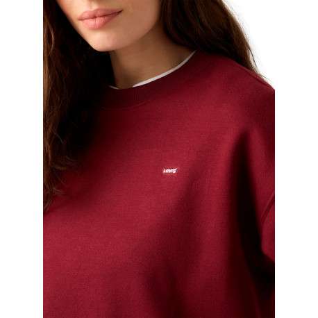 Sweat bordeaux à coupe ajustée pourvu d'un large col rond côtelé - Image 5
