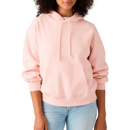 Sweat rose à coupe droite pourvu d'un col à capuche avec cordon de serrage - Image 3