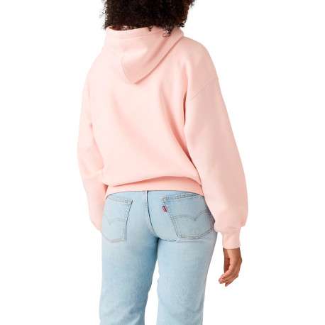 Sweat rose à coupe droite pourvu d'un col à capuche avec cordon de serrage - Image 4