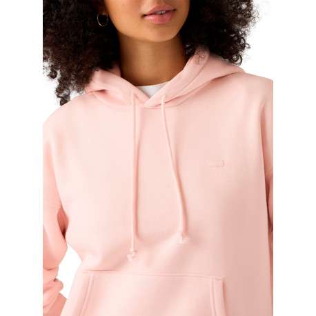 Sweat rose à coupe droite pourvu d'un col à capuche avec cordon de serrage - Image 5