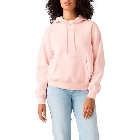 Sweat rose à coupe droite pourvu d'un col à capuche avec cordon de serrage - Image 6