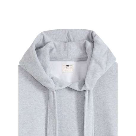 Sweat en coton mélangé gris à coupe ajustée pourvu d'un col à capuche - Image 2