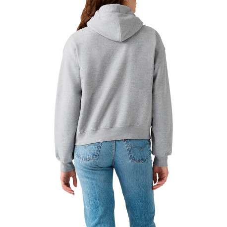 Sweat en coton mélangé gris à coupe ajustée pourvu d'un col à capuche - Image 4