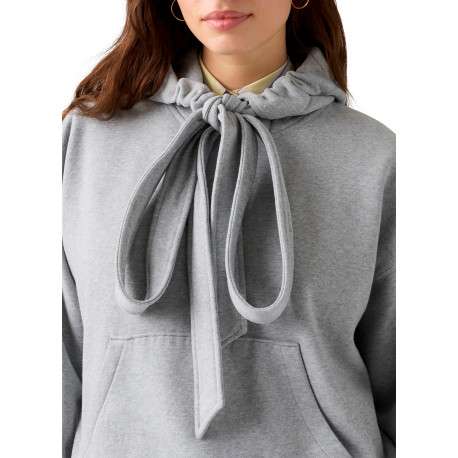 Sweat en coton mélangé gris à coupe ajustée pourvu d'un col à capuche - Image 5