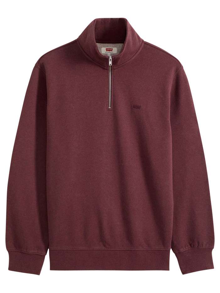 Sweat en coton bordeaux à...