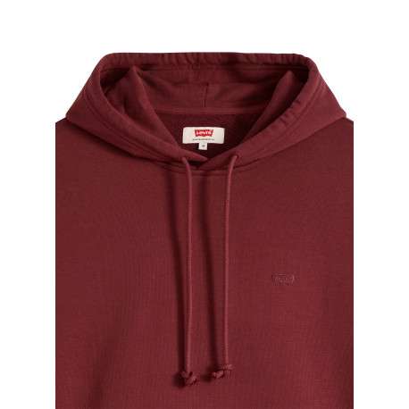 Sweat bordeaux à coupe droite pourvu d'un col à capuche avec cordon de serrage - Image 2