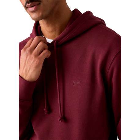 Sweat bordeaux à coupe droite pourvu d'un col à capuche avec cordon de serrage - Image 5