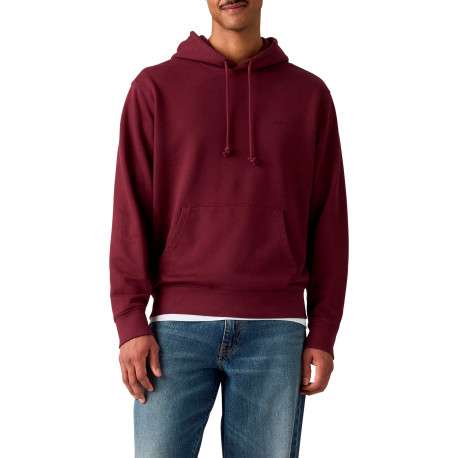 Sweat bordeaux à coupe droite pourvu d'un col à capuche avec cordon de serrage - Image 6