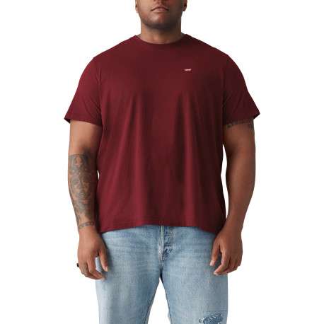 T-shirt en coton bordeaux à coupe droite pourvu d'un col rond - Image 3