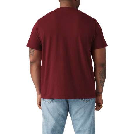 T-shirt en coton bordeaux à coupe droite pourvu d'un col rond - Image 4
