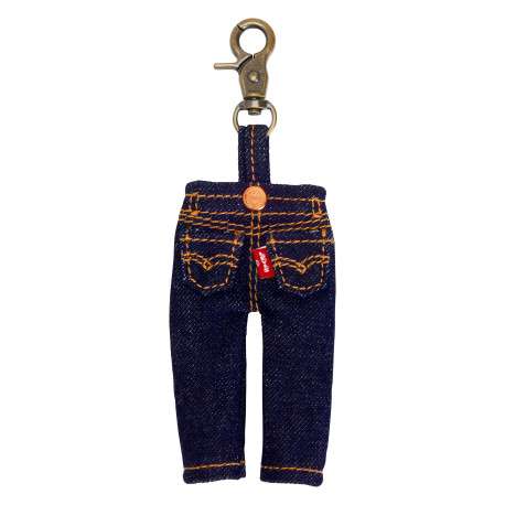 Porte-clés en coton indigo pourvu d'un design en forme de jean - Image 2