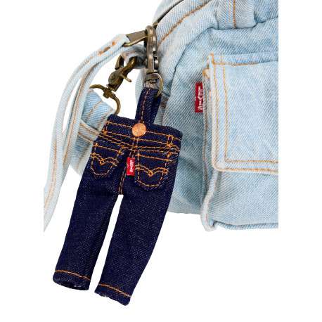 Porte-clés en coton indigo pourvu d'un design en forme de jean - Image 3