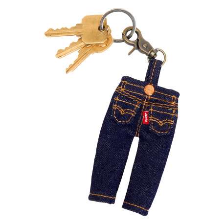 Porte-clés en coton indigo pourvu d'un design en forme de jean - Image 4